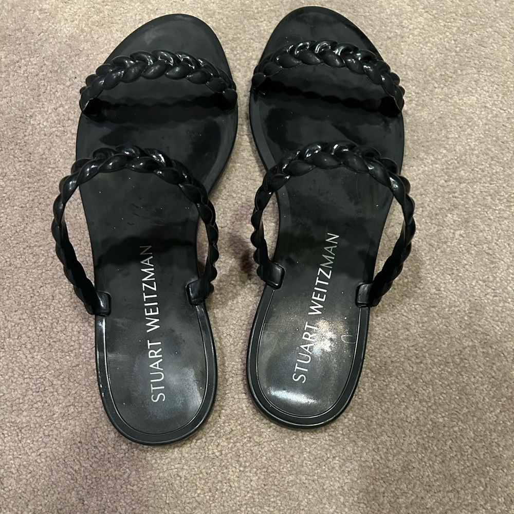 Stuart Weitzman Braided Jelly Flat Sandals